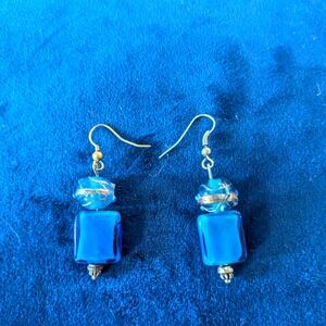 Blue glass earrings